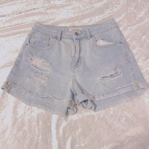 Pacsun Distressed High Rise Denim Shorts